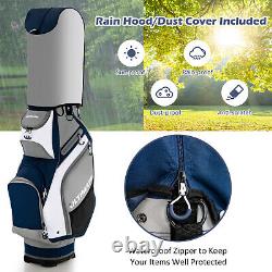 10.5 Golf Cart Bag with14 Way Full-Length Individual Dividers&7 Zippered Pockets