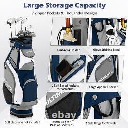 10.5 Golf Cart Bag with14 Way Full-Length Individual Dividers&7 Zippered Pockets