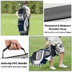 10.5 Golf Cart Bag with14 Way Full-Length Individual Dividers&7 Zippered Pockets