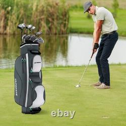 14 Dividers Golf Cart Bag with 7 Zippered Pocket Color Gray