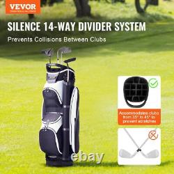14-Way Golf Cart Bag 36 withDust Cover & Straps Multiple Pockets Premium Nylon