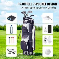 14-Way Golf Cart Bag 36 withDust Cover & Straps Multiple Pockets Premium Nylon