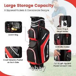 14 Way Golf Cart Bag Lightweight Golf Club Cart Bag with 9 Pockets