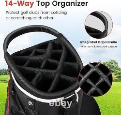 14 Way Golf Cart Bag Lightweight Golf Club Cart Bag with 9 Pockets