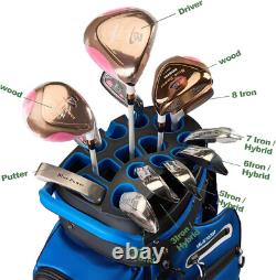 14-Way Golf Cart Bag, Premium Full Length Golf Bag for Men with Magnetic Leather