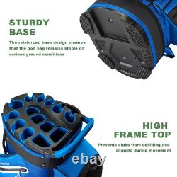 14-Way Golf Cart Bag, Premium Full Length Golf Bag for Men with Magnetic Leather
