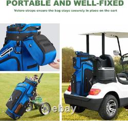 14-Way Golf Cart Bag, Premium Full Length Golf Bag for Men with Magnetic Leather