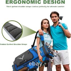 14-Way Golf Cart Bag, Premium Full Length Golf Bag for Men with Magnetic Leather