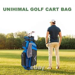 14-Way Golf Cart Bag, Premium Full Length Golf Bag for Men with Magnetic Leather