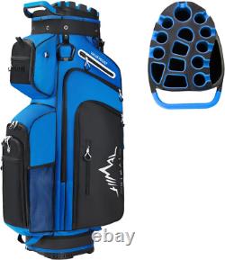 14-Way Golf Cart Bag, Premium Full Length Golf Bag for Men with Magnetic Leather