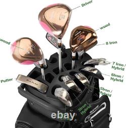 14-Way Golf Cart Bag, Premium Full Length Golf Bag withMagnetic Leather Pocket