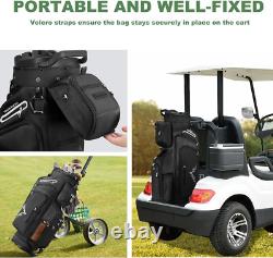 14-Way Golf Cart Bag, Premium Full Length Golf Bag withMagnetic Leather Pocket