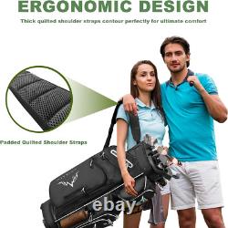 14-Way Golf Cart Bag, Premium Full Length Golf Bag withMagnetic Leather Pocket
