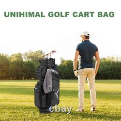 14-Way Golf Cart Bag, Premium Full Length Golf Bag withMagnetic Leather Pocket