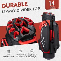 14-Way Golf Cart Bag Pro with Full Length Divider Top, Golf Bag for Men with Han