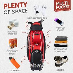 14-Way Golf Cart Bag Pro with Full Length Divider Top, Golf Bag for Men with Han