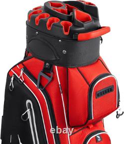 14-Way Golf Cart Bag Pro with Full Length Divider Top, Golf Bag for Men with Han