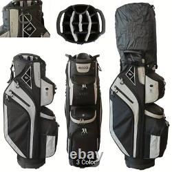 14-Way Golf Cart Bag With Cooler & Shoe Pocket, Rain Hood & Putter Well