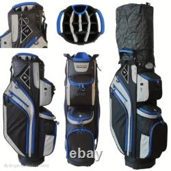 14-Way Golf Cart Bag With Cooler & Shoe Pocket, Rain Hood & Putter Well