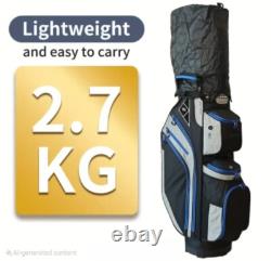 14-Way Golf Cart Bag With Cooler & Shoe Pocket, Rain Hood & Putter Well