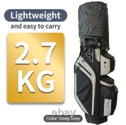 14-Way Golf Cart Bag With Cooler & Shoe Pocket, Rain Hood & Putter Well