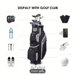 14-Way Golf Cart Bag With Cooler & Shoe Pocket, Rain Hood & Putter Well