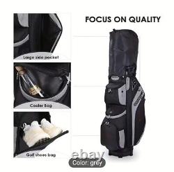 14-Way Golf Cart Bag With Cooler & Shoe Pocket, Rain Hood & Putter Well