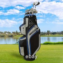 14-Way Golf Cart Bag With Cooler & Shoe Pocket, Rain Hood & Putter Well