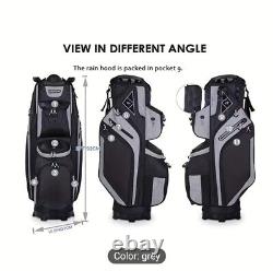 14-Way Golf Cart Bag With Cooler & Shoe Pocket, Rain Hood & Putter Well