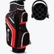 14-way Golf Cart Bag With Cooler + Shoe Pocket & Rain Hood (red/black)