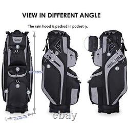 14 Way Golf Cart Bag for Push Bag Classy Design Full Length with Cooler, Black