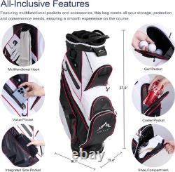 14-Way Golf Cart Bag with Organizer Divider & Rain Cover