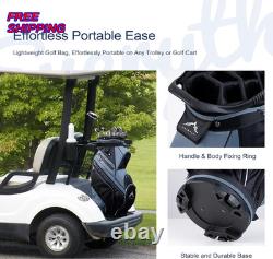 14 Way Golf Cart Bag with Organizer Divider & Rain Cover Black Foggy Blue NEW US