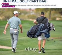 14 Way Golf Cart Bag with Organizer Divider & Rain Cover Black Foggy Blue NEW US