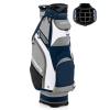 14 Way Golf Cart Bag With2 Full Length Dividers & 7 Zippered Pockets Rain Hood