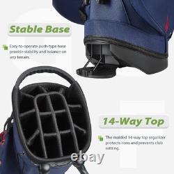 14-Way Golf Stand Bag, Golf Bag with Stand, Lightweight Durable Club Bag