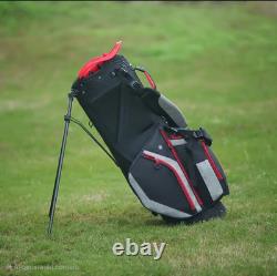 14-Way Golf Stand Bag With Cooler & Shoe Pocket, Rain Hood & Putter Well (Red)