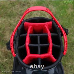 14-Way Golf Stand Bag With Cooler & Shoe Pocket, Rain Hood & Putter Well (Red)