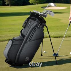 14-Way Golf Stand Bag with Padded Straps, Full-Length Dividers & Rain Cover Grey