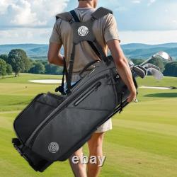14-Way Golf Stand Bag with Padded Straps, Full-Length Dividers & Rain Cover Grey