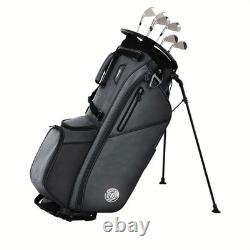 14-Way Golf Stand Bag with Padded Straps, Full-Length Dividers & Rain Cover Grey