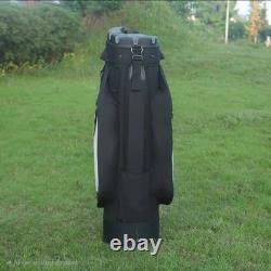 14-Way Premium T-Lock Golf Cart Bag with Handles & Rain Hood (White/Black)