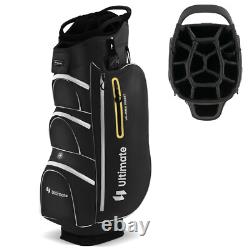 15-Way Golf Cart Bag Golf Club Organizer with 7 Zippered Pockets & Cooler Bag