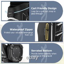 15-Way Golf Cart Bag Golf Club Organizer with 7 Zippered Pockets & Cooler Bag