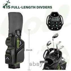 15-Way Golf Cart Bag, Premium Anti-Shake Divider Top Golf Bag with Lead Gray