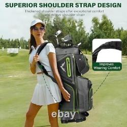15-Way Golf Cart Bag, Premium Anti-Shake Divider Top Golf Bag with Lead Gray