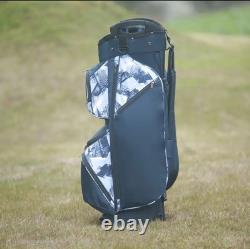 15-Way Golf Cart Bag With Cooler & Shoe Pocket, Rain Hood & Putter Well (Blue)