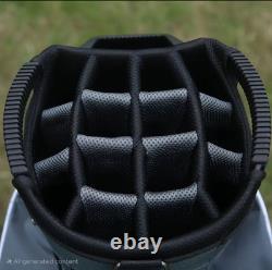 15-Way Golf Cart Bag With Cooler & Shoe Pocket, Rain Hood & Putter Well (Gray)