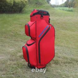 15-Way Golf Cart Bag With Cooler & Shoe Pocket, Rain Hood & Putter Well (Red)