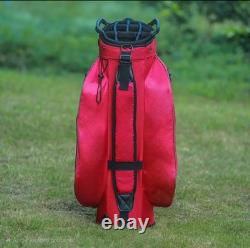 15-Way Golf Cart Bag With Cooler & Shoe Pocket, Rain Hood & Putter Well (Red)